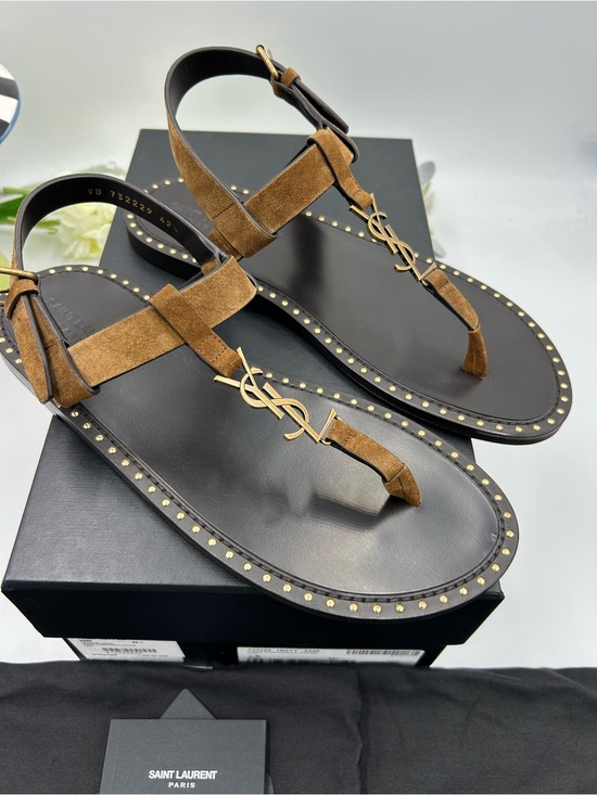 Men\'s Saint Laurent CASSANDRE YSL logo sandals size 42.5 made in Italy main image 7